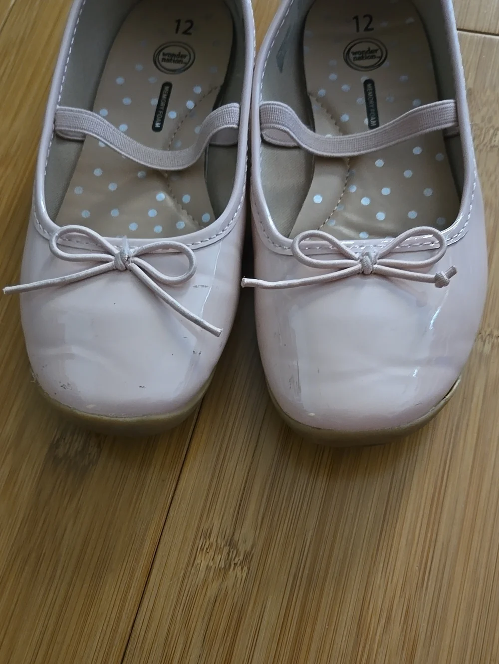 Wonder Nation Girls Light Pink Patent Ballet Flats - 12